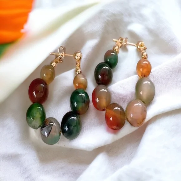 Colorful beaded earrings - Picture 9 of 14